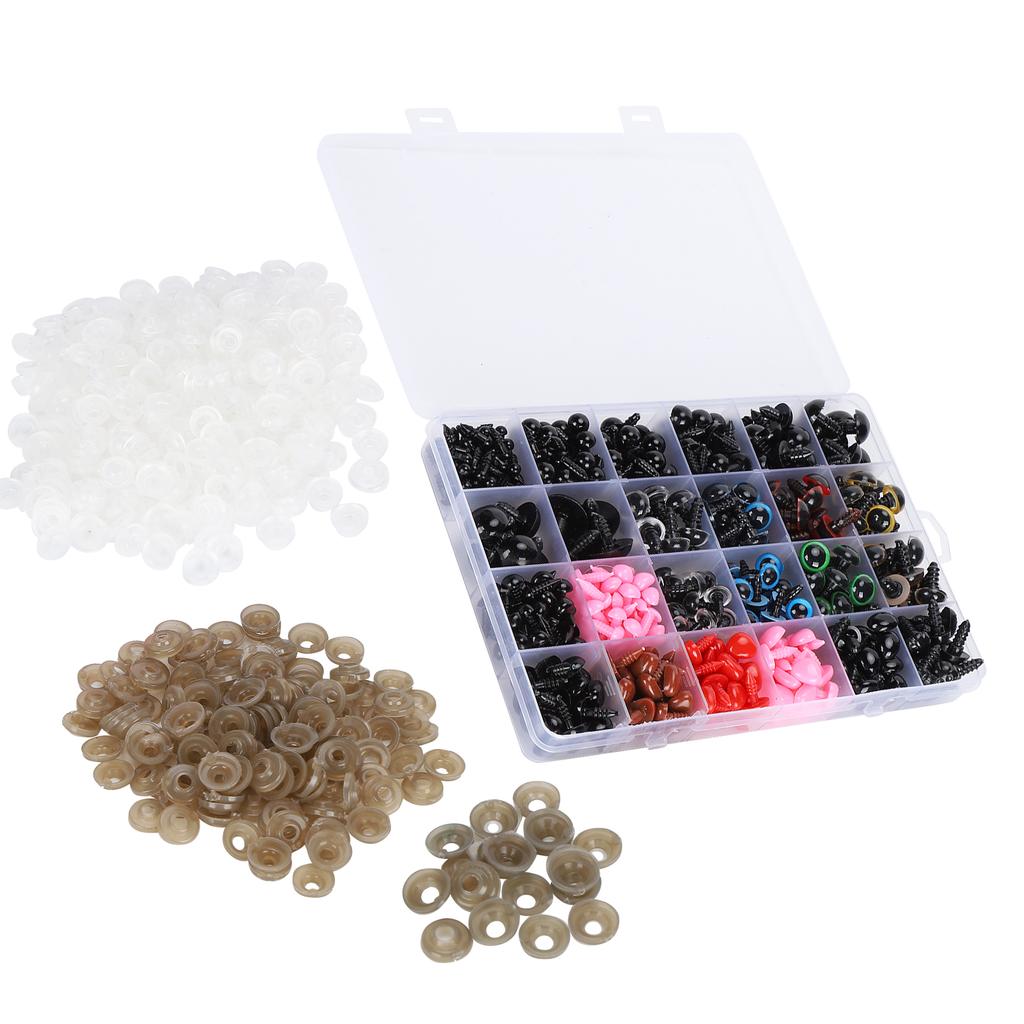 460Pcs Doll Eyes and Noses Plastic Resin Colorful MultiSize Plush Toy Face DIY Supplies