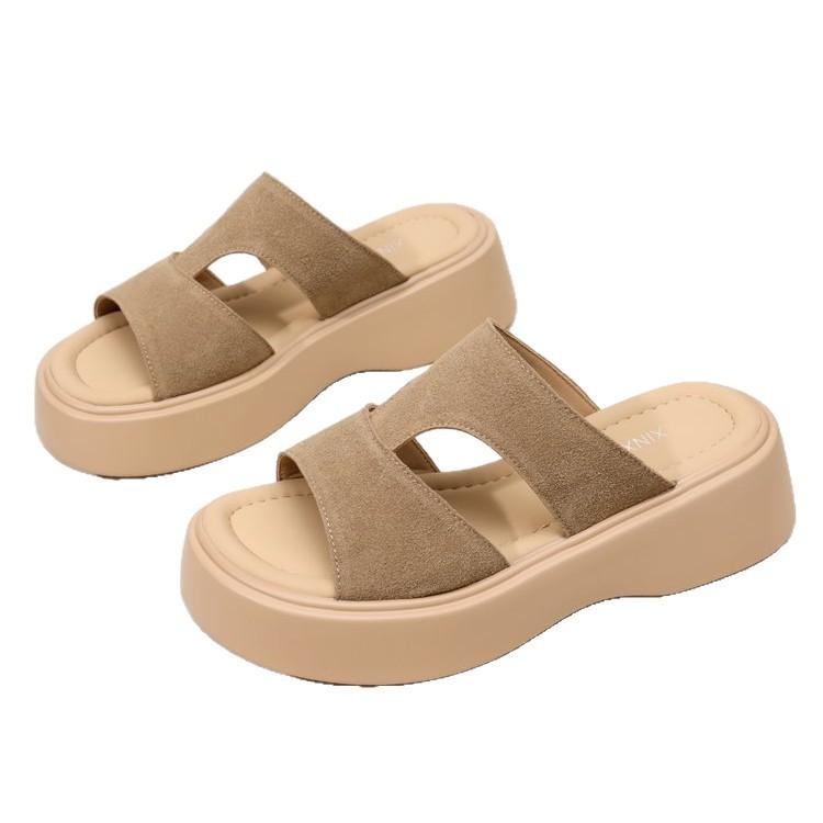 Fashion Beach Shoes Slippers Casual Slipers Women Low Platform Slides Sabot Luxury 2025 Summer Leopard Rome leopard Hoof Heels PU Fashio