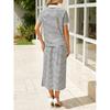 2026 Summer New Women's Fashion Casual Turn-down Collar T-shirt and Slit Skirt Set