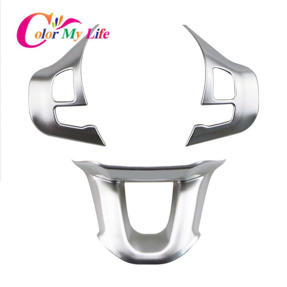 3Pcs/Set Steering Wheel Panel Button Switch Cover Sequins for Peugeot 2008 208 2014 - 2018 Interior Mouldings Trim Car