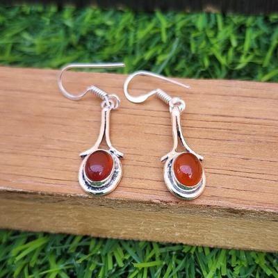 Carnelian Gemstone Women Dangle Earring, Gift For Her, Designer Earring, Handmade Jewelry, 925 Silver Earring