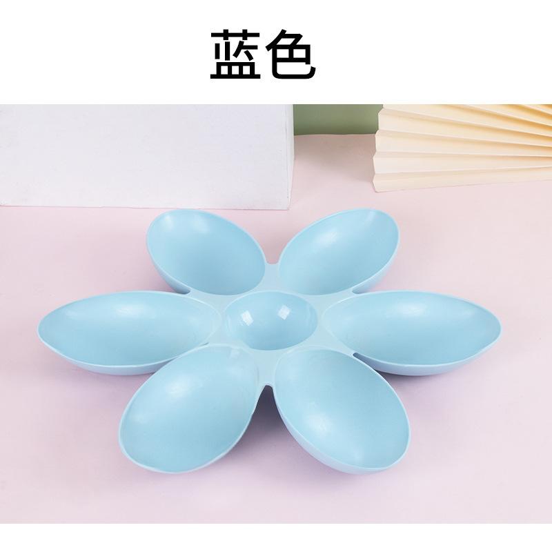 The New Creative Cat Food Utensils In the Cat House, Petal Multi-grid Cat Bowl, Plastic Pet Bowl Feeding and Water Cat Bowl