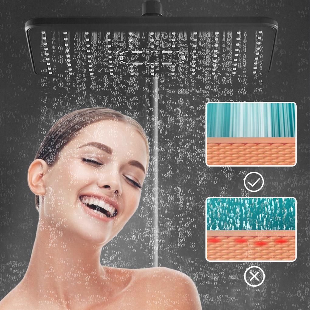 Adjustable High Pressure Rainfall with Handheld Bathroom Bathing Water Sprinkler, Type 1, Black