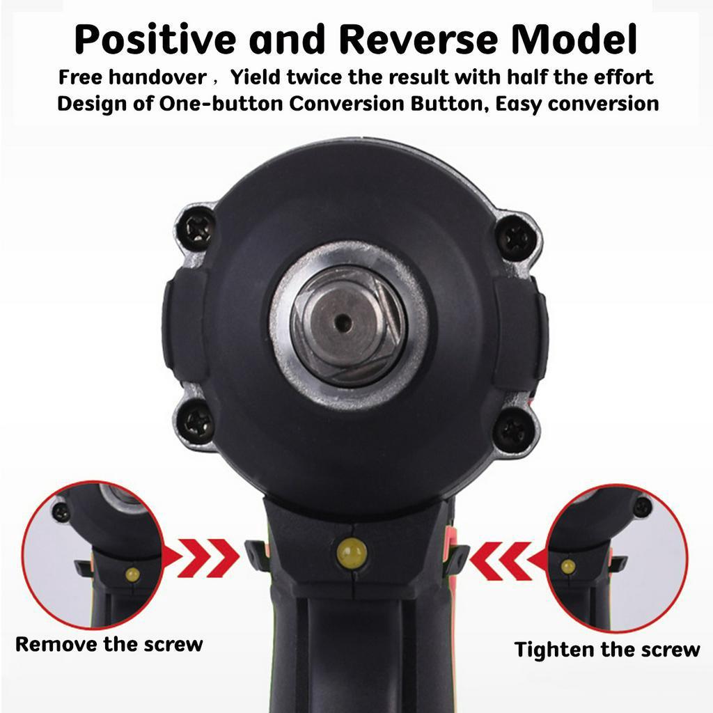 Electric Impact Wrench 21V Infinitely Cordless Speed Brushless Impact Electric Wrench Rechargeable Lithium Battery