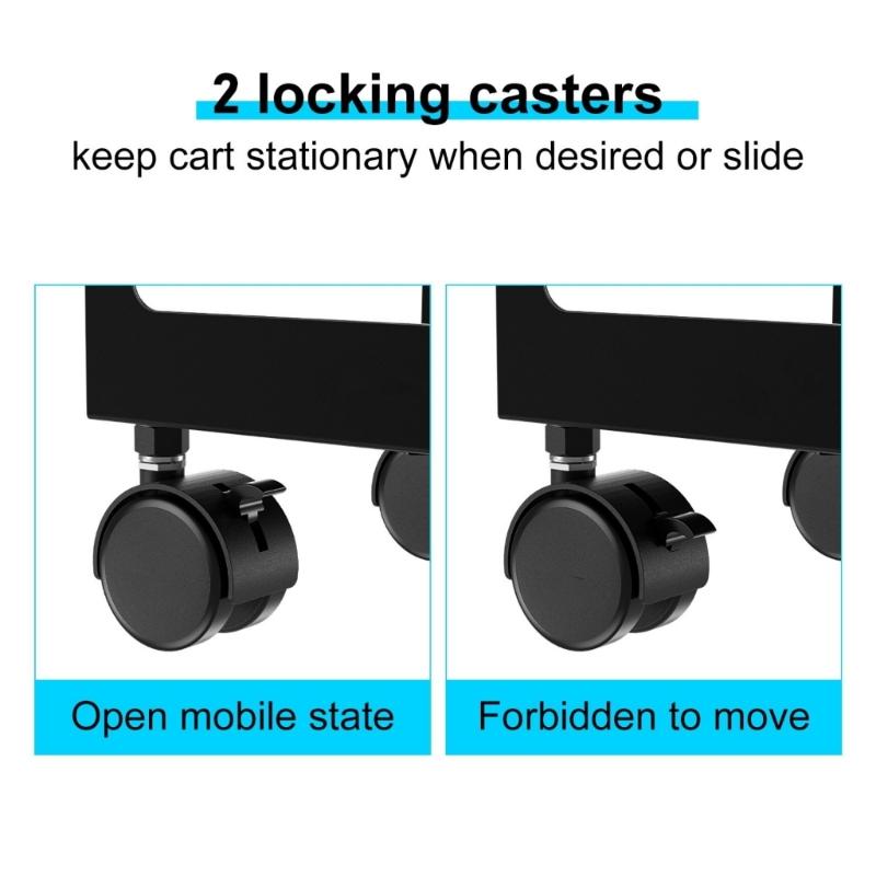 Heavy Duty Adjustable Computer Tower Stand Steel Rolling Cart With Locking Wheel For Most PC Case