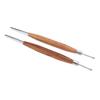 Nail Sculpture Pen Wood Handle Silicone Metal Dual Tipped Nail Brushes for 3D Sculpting Fine Line Detailing