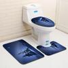 Christmas Bathroom Floor Mat Toilet Three-Piece Set
