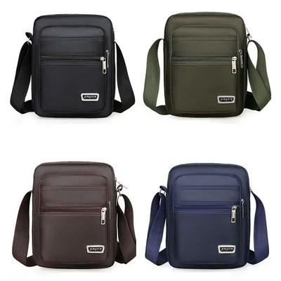 Men Fashion Tote Travel Bag Messenger Bag Casual Waterproof Nylon Zipper Pocket Handbag