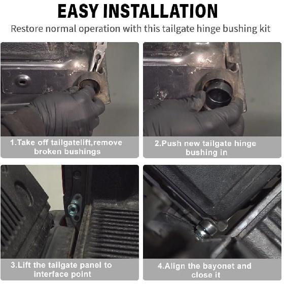 Lirun Tailgate Hinge Pivot Bushing Insert Kits for Dodge Ram 1500 2500 2003-2008, 55276077AB 55276076AD