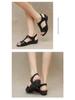 2021 Roman Style Zippered Wedge Sandals with Open Toe for Women