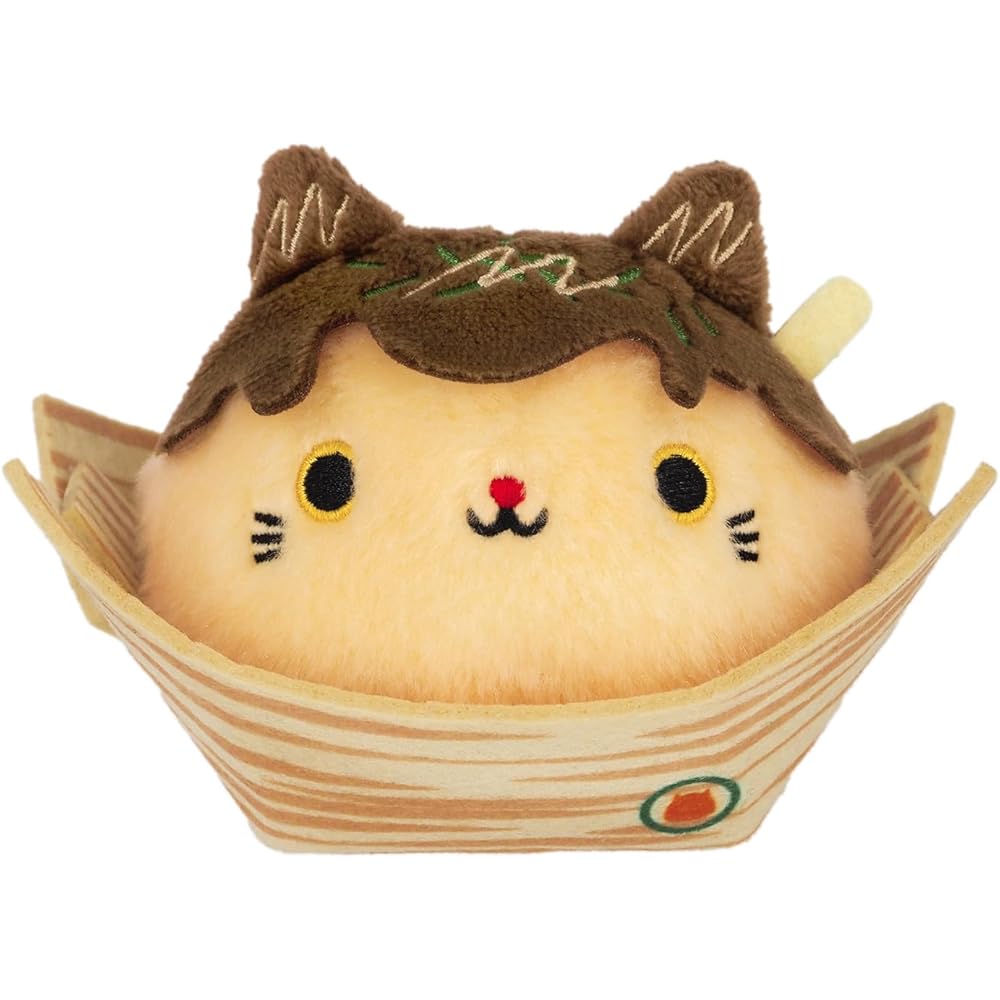 Sanei Boeki Takoyaki Cat Plush Toy Osaka 11x8x8cm Soft Stuffed Animal