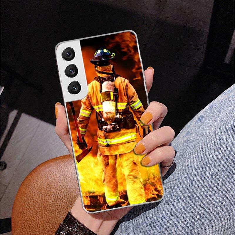 Firemen Hero Flame Phnoe Case for Samsung Galaxy S26 S25 Edge S23 S24 Ultra S22 Plus S21 S20 FE Unique Cover Soft Coque Galaxy S