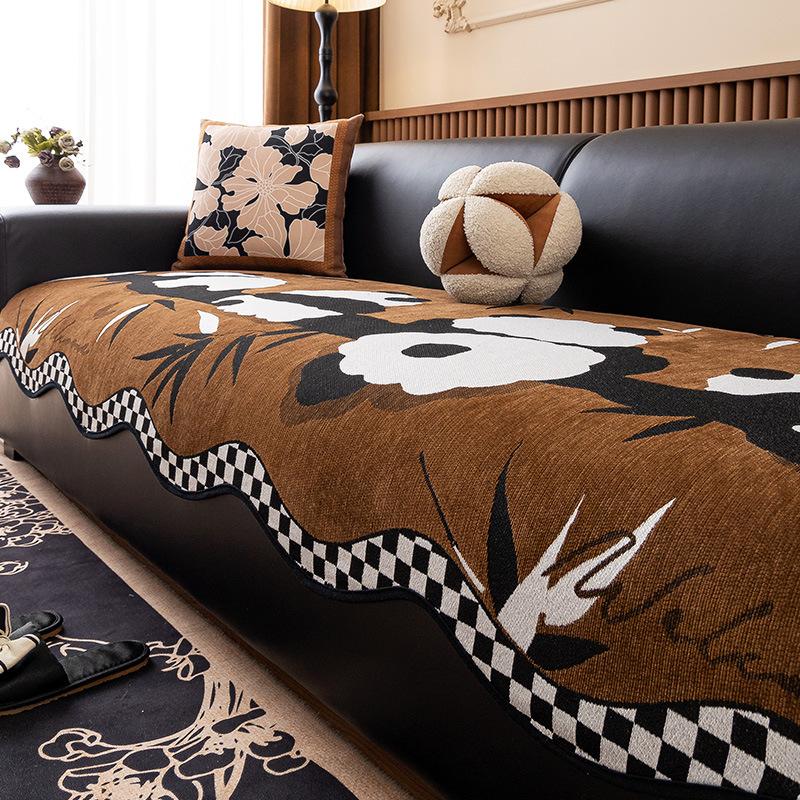 

Подушка для дивана нестандартной формы универсальна для всех сезонов 2025 новая легкая роскошь хай-энд фиксированная нескользящая подушка для сиденья прямой чехол ткань 90*90cm