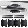 gunhunt 8 PCS Door Handle Scratch Protectors, Carbon Fiber Handle Cover Anti Scratch Stickers, Door Handle Cups Protective Film Bowl Sticker (Black)