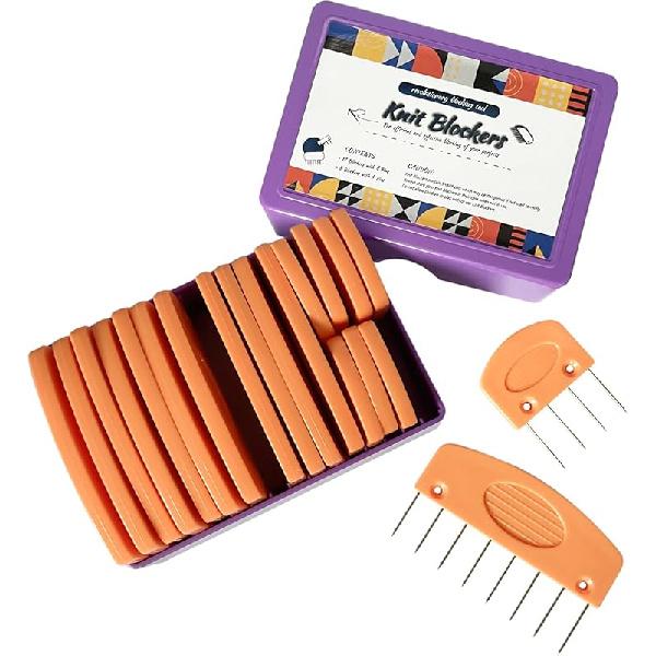 20Pcs Knit Blockers Pins Kit, Knit Blocking Combs for Crochet Knitting Blocking Board Mats, Crochet Blocking Pins for Crochet Projects Sewing Lace