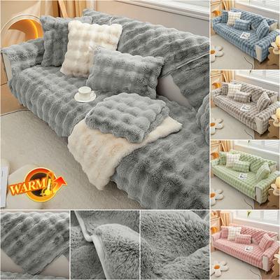 Verdicken Kaninchen Plüsch Sofa Schonbezug Universal Non-slip Super Weiche Sofa Handtuch Couch Kissen Für Wohnzimmer Moderne Wohnkultur