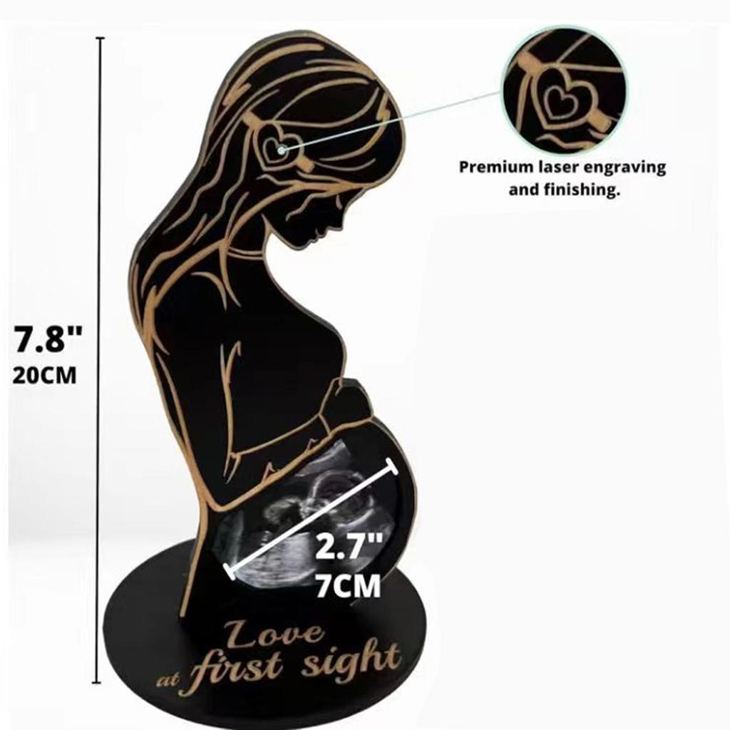 Expectant Mother Gift Wooden Picture Frame for Baby Ultrasound Photos Love in the Belly Unique Pregnant Mum Gift