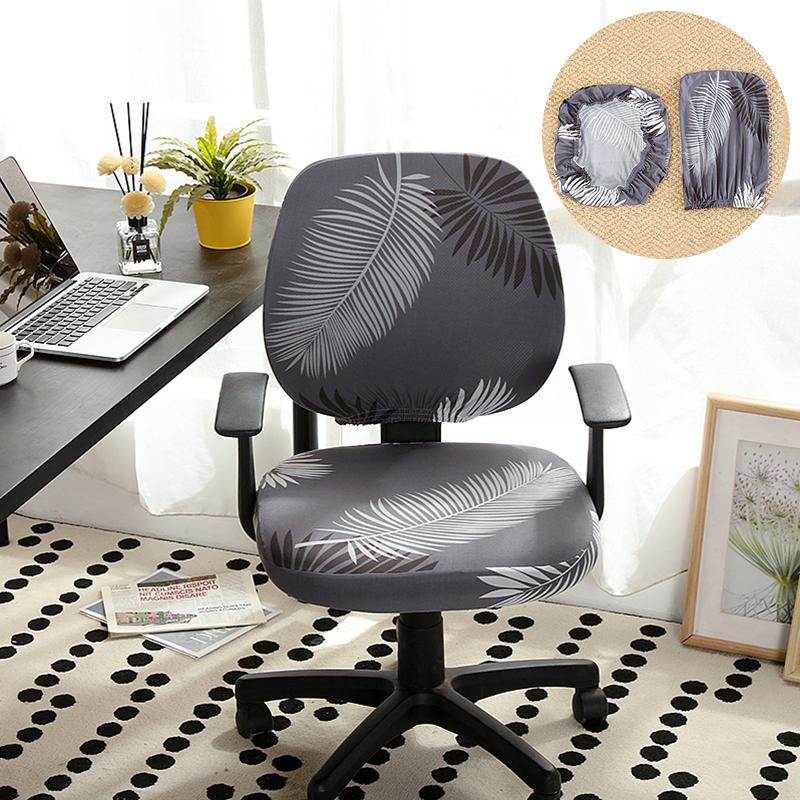 Universal Split Seat Cover Office Chair Cover Stretch Spandex Computer Anti-Dust Armchair Slipcovers Removable Seat Protector