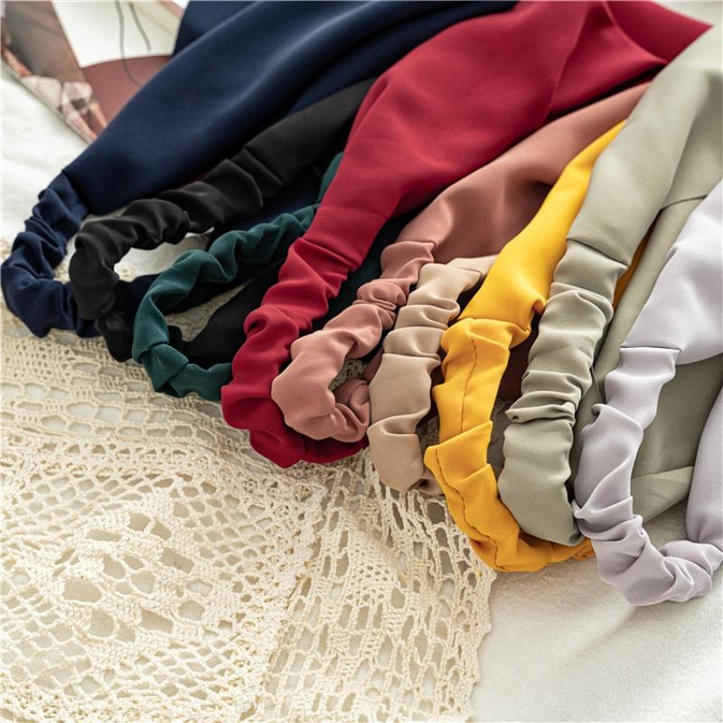 Fascia Triangolare in Chiffon di Seta Accessorio per Capelli da Donna - Foulard Elastico Semplice con Stile Versatile Come Copricapo
