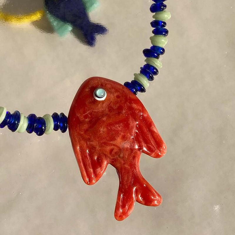 Ozean Serie Anhänger Perlenkette Modisch Personalisierte Kleine Fisch Schlüsselbein Kette