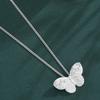 Unique Butterfly Pendant Necklace with Small Size Brushed Texture for Collarbone Chain Sturdy Copper Craft