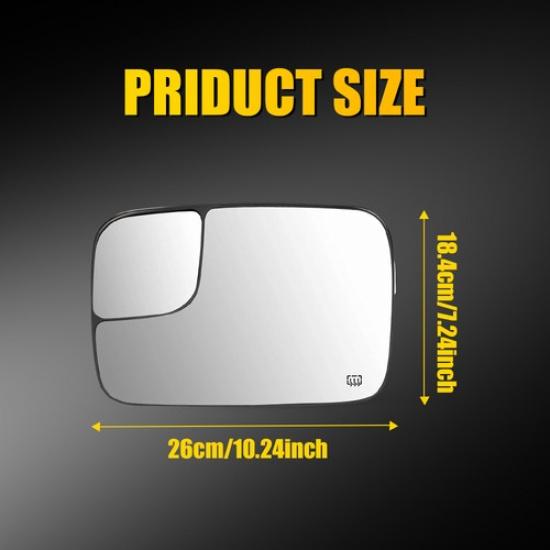 2X Front LH&RH Heated Mirror Glass For DODGE RAM 1500 2500 3500 PICKUP 2005-2008