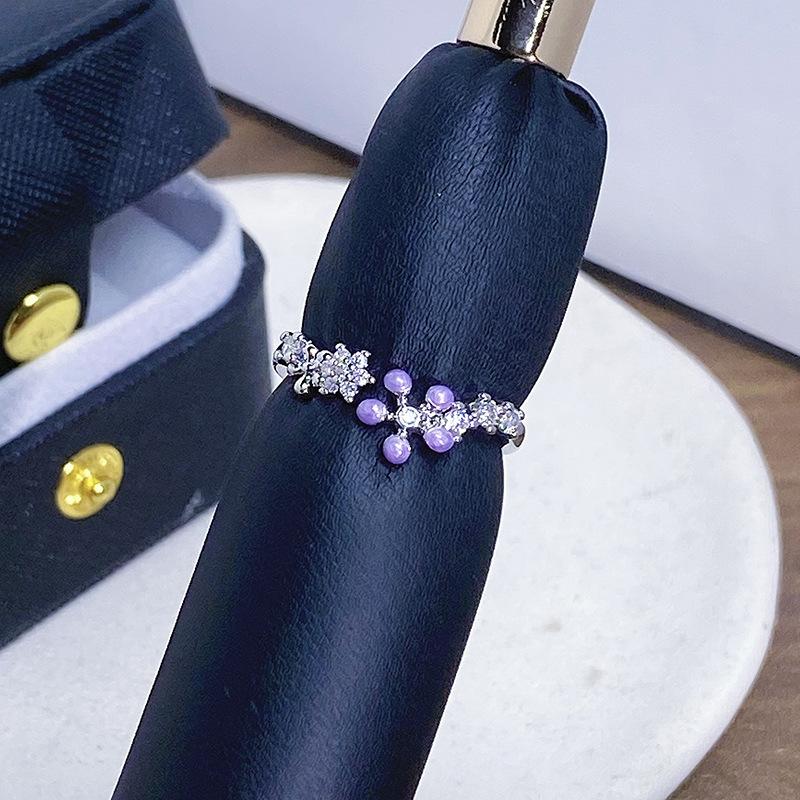 Flower Series Open Ring Temperament Personality Niche Design Light Luxury High-End Ring