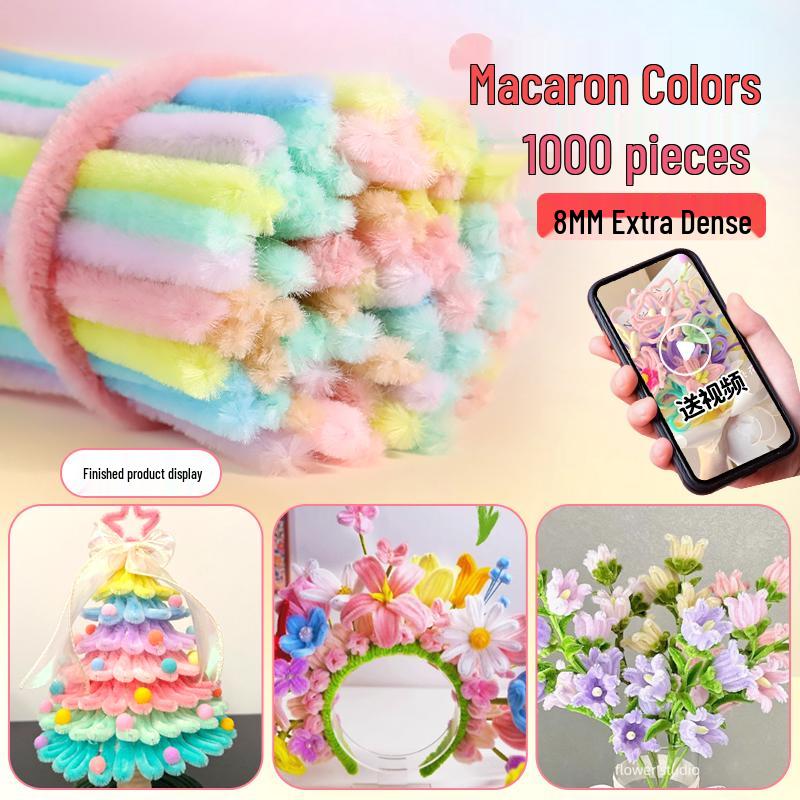 Pipe Cleaner Bouquet Kit: DIY Children's Weaving Material for Handmade Chenille Christmas Tree