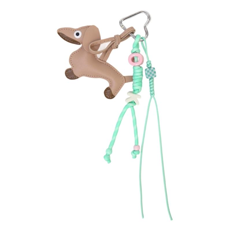 Portable PU Sausage Dog Keychain Holder Lightweight Key Ring Creative Animal Design Keyring For Everyday Use