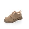 Winter fleece frosted leather shoes women's fluffy shoes new women's shoes soft sole low top cotton shoes outer wear