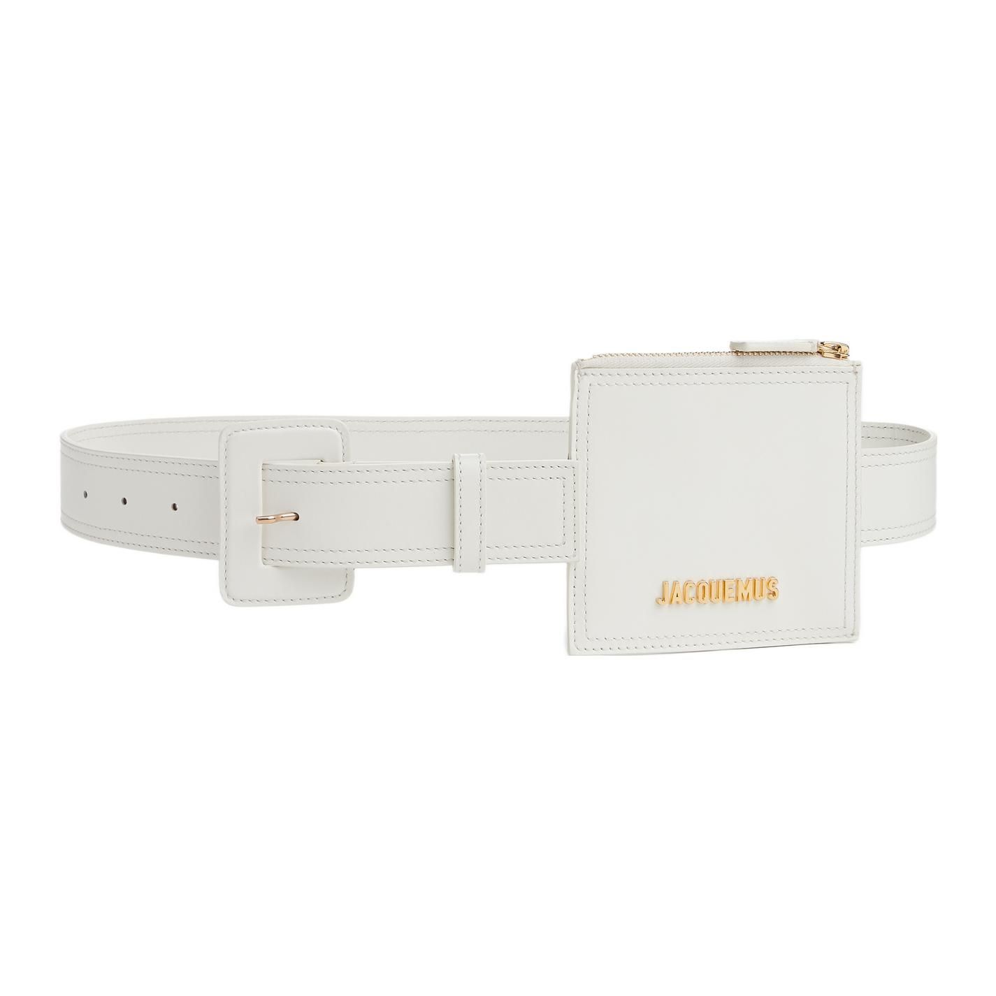 Jacquemus Logo Adjustable Buckle Leather Waist Bag Women bags White 211AC15211300100 Basic Set BagDust Bag 23370₽