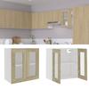 Lyon Wall Mounted Glass Cabinet in Sonoma Oak 60 x 31 x 60 cm Wood Based Material