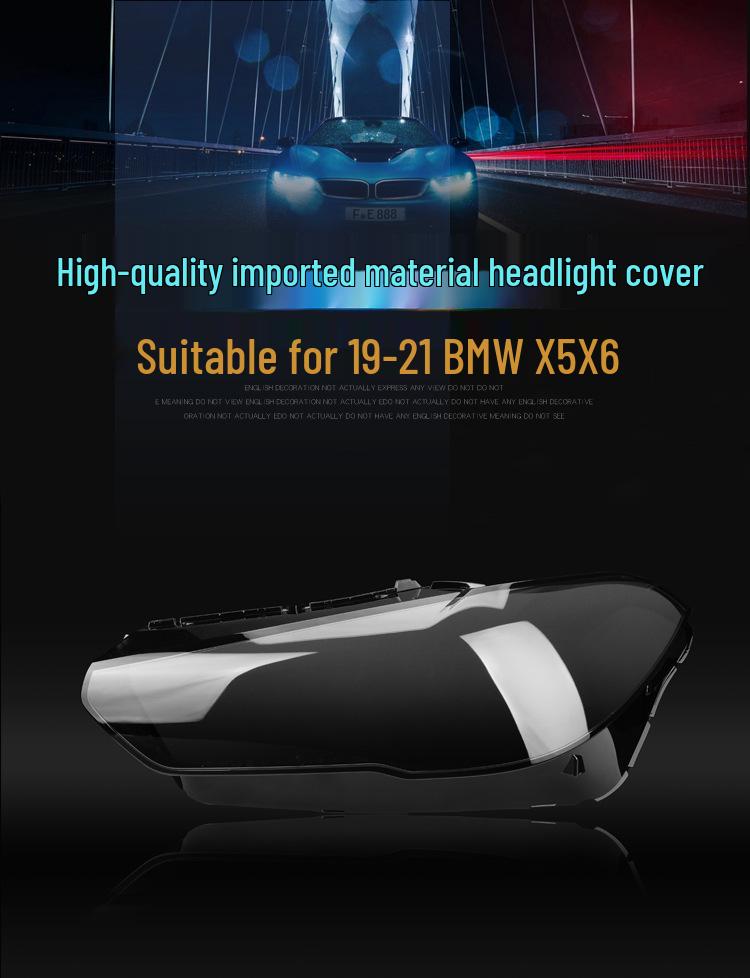 Fits BMW X5 X6 (2018-2021) Headlight Lens Cover - Front & Rear Shell Lamp Face