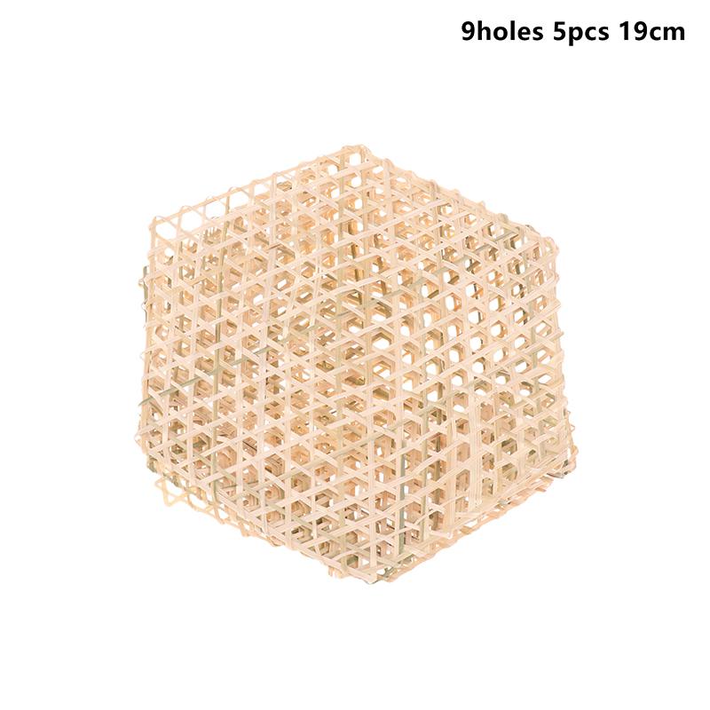 

5Pcs 9/11/12/13 Holes Hexagonal Bamboo Mesh Mat Food Decorative Mesh Mat Kitchen Steaming Mat Kindergarten Diy Weaving Pendant