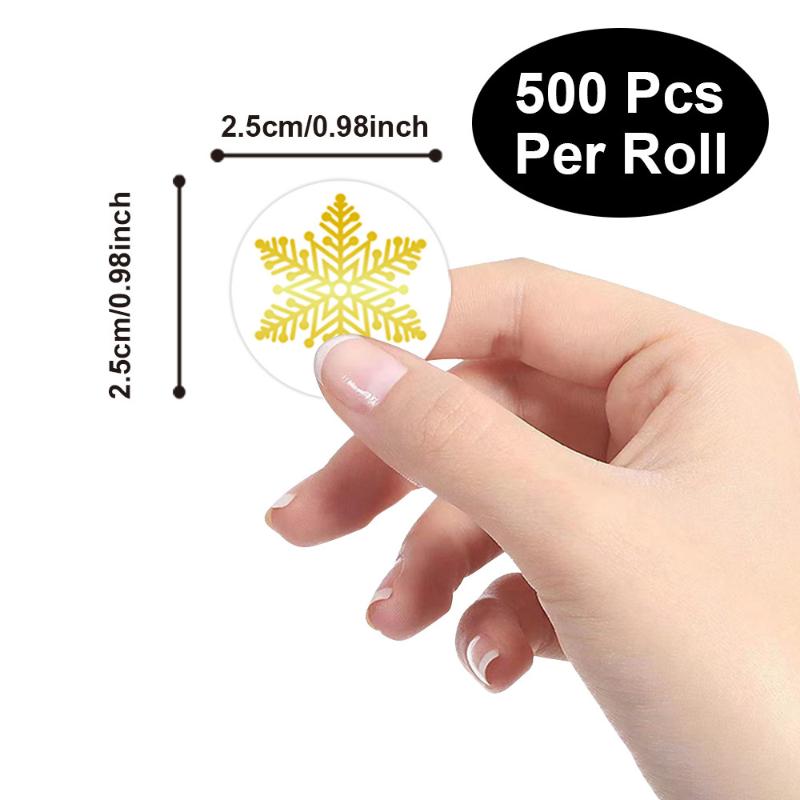 500Pcs/Set 1 Inch Round Transparent Merry Christmas Stickers Holiday Stickers Christmas Decor Wedding Party Cards