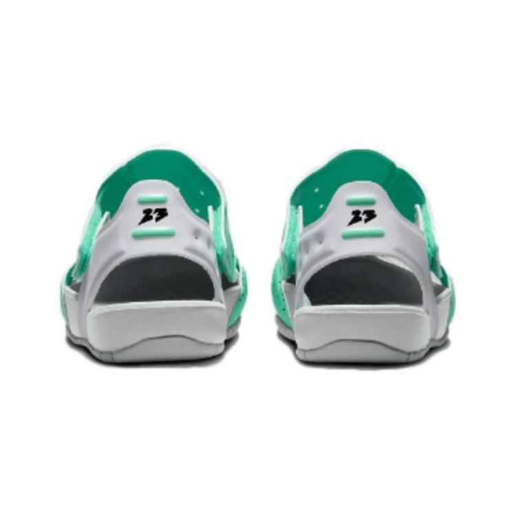 Jordan Flare Jordan Slip Resistant Abrasion Resistant Children's Sandals Gray Green Children Aged 3 7 Years Old CI7849-302