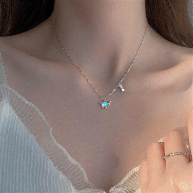 925 Sterling Silver Zircon Pendant Necklace Necklace Women Fashion Jewelry