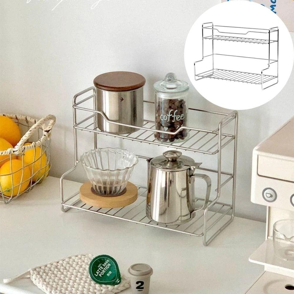 Versatile Kitchen Organizer Rack 2 Layer Spice Shelf New Storage Basket  Bathroom