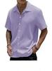 2026 European Summer Men's Fashion Short Sleeve Casual Button-up Shirt