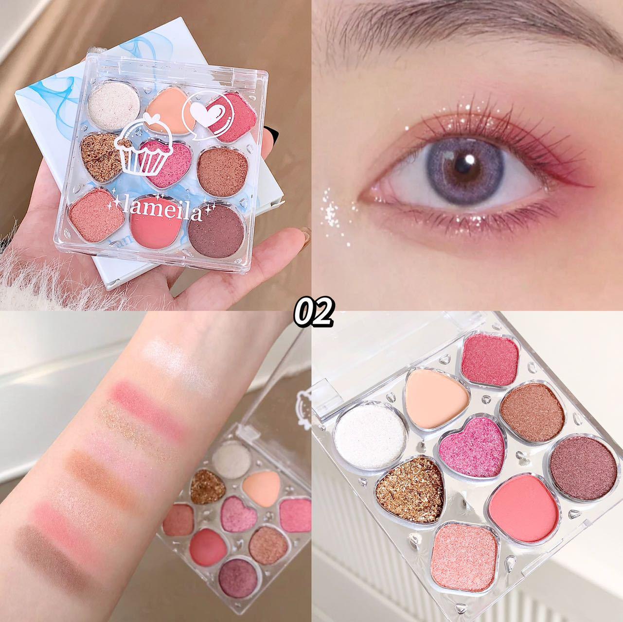 

Палетка теней для век девяти цветов в земляных тонах с матовыми и шиммерными текстурами для начинающих