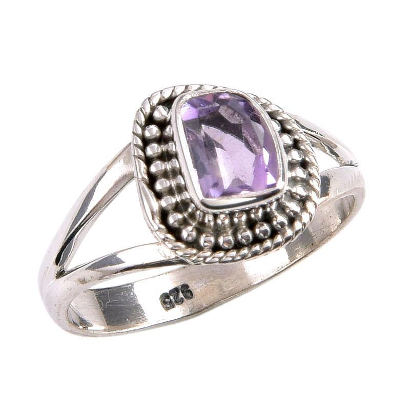 Natural Pink Amethyst Gemstone Handmade 925 Solid Silver Jewelry Ring S.7.5 F9c43