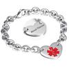 Stainless Steel Medical Logo Bracelet Women'S Titanium Heart Curb Chain O-Line Bracelet