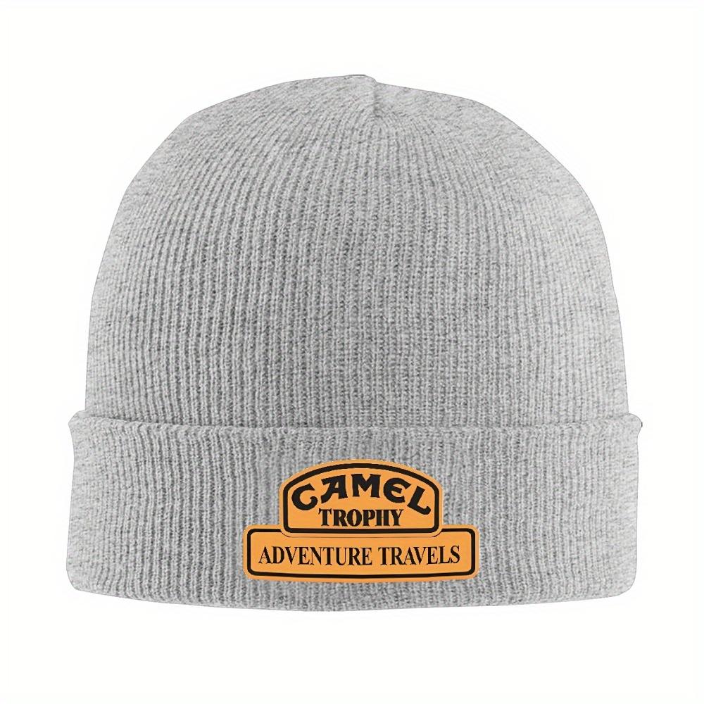 1pc Camels Trophy Adventure Travels Beanie Hats Bonnet Hats Adult Trendy Outdoor Knit Hat Autumn Pattern Thermal Elastic Caps