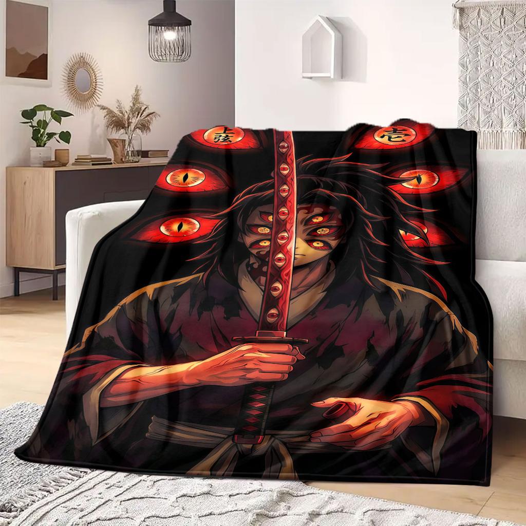 Demon anime Flannel Blanket Warm,Comfortable,Suitable for Bedrooms,Sofas,Beds,Chairs,Picnics,Travel