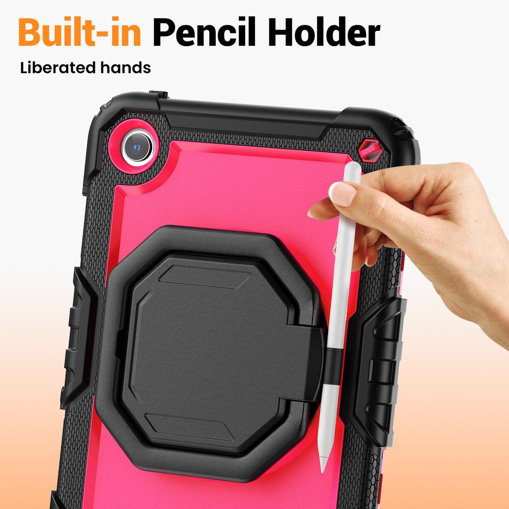 360 Rotating Stand Rugged Case For Poco Pad C1 Redmi Pad 2 SE 9.7 inch Heavy Duty Pull Ring Cover Armor Tablet Cover