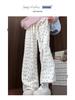Petite White Floral Wide-Leg Women's Sweatpants: New Loose Casual Straight-Leg Pants for Spring, Summer, Autumn 2025