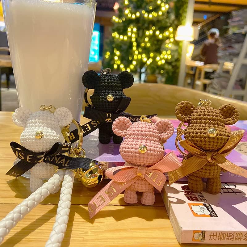 Nexxxly key holder ring keychain ribbon present event gift accessory bear cute bell teddy bear.