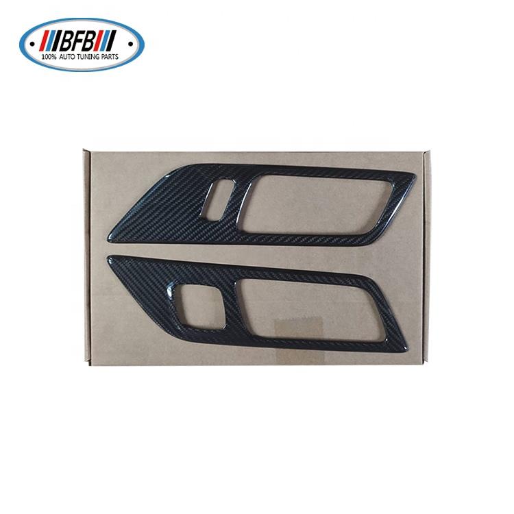 LHD Real Dry Carbon Interior Trim Inside Electrically Version Door Handle Cover Panel Memory Seat Version for Mustang 15-17