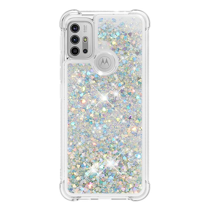 Liquid Phone Case For Motorola Moto G30 G20 G10 G Pure Stylus Play E7 Power 2021 Cover Painted Glitter Quicksand Capa