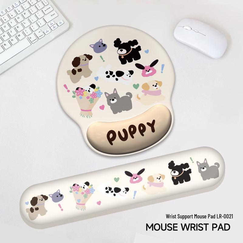 Cute Happy Fishing Wrist Support Mouse & Keyboard Pad for Office